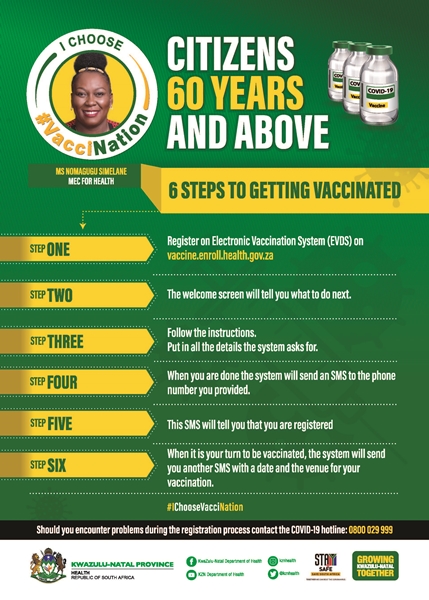 Citizens 60 years and above : 6 steps to getting vaccinated